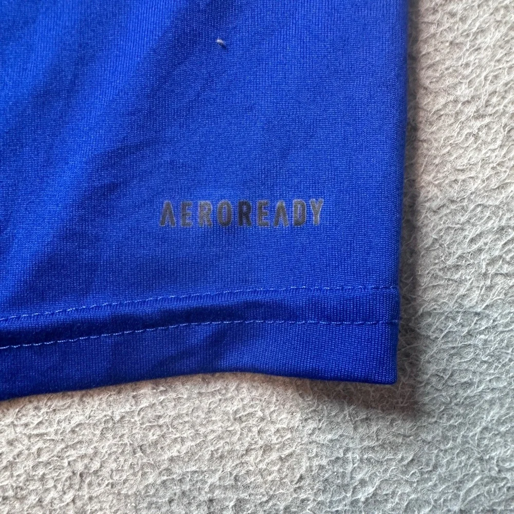 Adidas T-Shirt Mens M Blue Aeroready Training Performance Short Sleeve EK0088